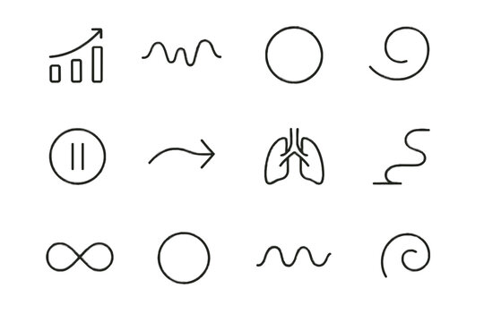 Loop icons wave calm icon breathing vector indicator symbol lung slow soft