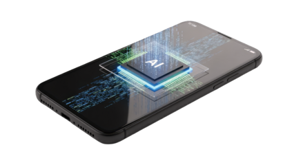 Smartphone with AI Processing Power Concept