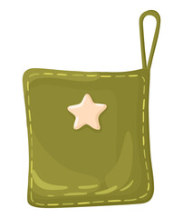 Illustration of a cute Potholder. Cozy kitchen. Vector.
