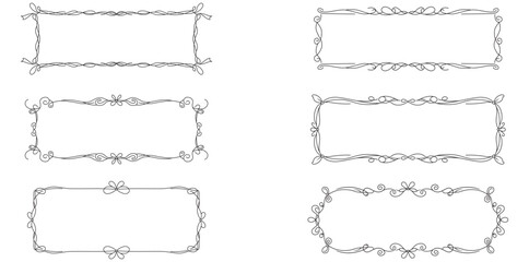 Elegant Frame Collection A set of exquisite ornamental frames, each uniquely designed with intricate patterns and elegant lines. These frames, in a sleek monochrome palette, add sophistication.