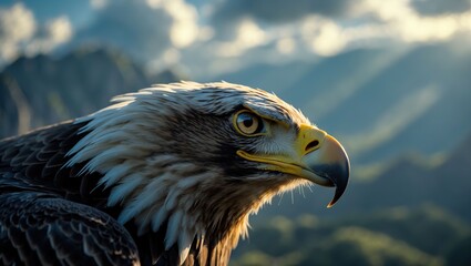 Majestic eagle in mountainous terrain