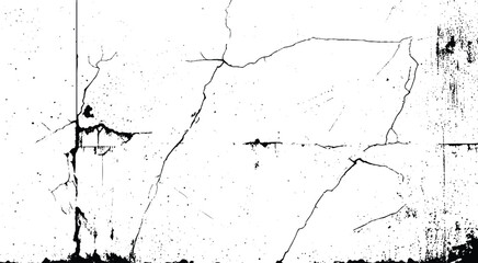 The black and white concept of a plain white plastered brick wall with cracks for backgrounds, patterns and textures for background