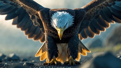 Majestic eagle in flight