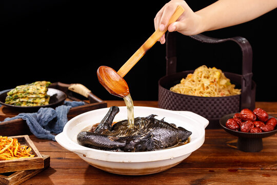 Cordyceps Mushroom Soup Preparation with Traditional Asian Ingredients