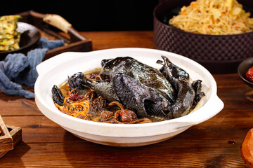 Cordyceps Chicken Soup with Mushrooms and Noodles
