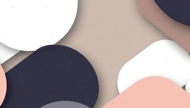 Minimal geometric motion background, floating shapes, soft shadows, neutral colors, clean design, seamless loop, modern corporate style