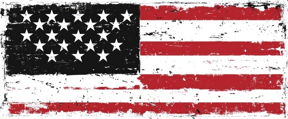 Distressed American Flag - A Symbol of Patriotism and Resilience.
