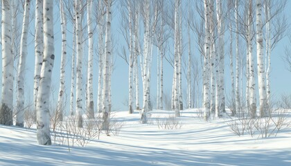 Fototapeta premium Blossoming Birch Forest: A Spectacular Display Of Fresh Foliage In Springtime, Perfect For A Serene Stroll Or Relaxing Picnic.