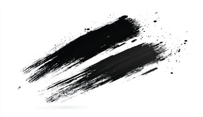 Vector Illustration. A smear of black paint on a blank background