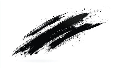 Black smear of mascara or acrylic paint isolated on a white background. Vector eps10