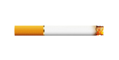 Burning Cigarette Isolated on Transparent Background PNG Image
