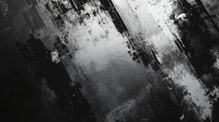 Abstract grungy surface presenting scratched metallic tones with bold diagonal dark brushstrokes, creating a distressed and textured backdrop for various design projects