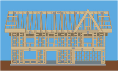Partially Framed House