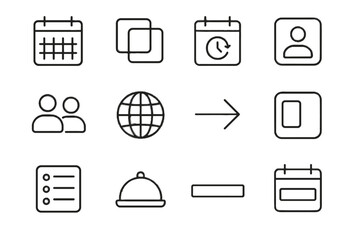 Icon management vector lunch shared session bar calendar tile solo time