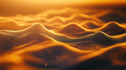 Abstract background presenting data waves and glowing particles flowing across a digital grid, visualizing sophisticated technology, energy, and interconnected information