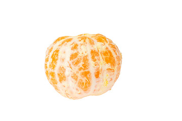 Freshly Peeled Orange on Transparent Background Showcasing Citrus Texture and Vibrant Color