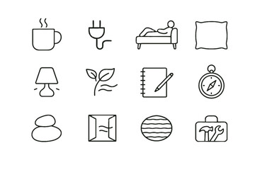 Texture vector sofa pillow icons silhouette icon detox rug warm lamp digital