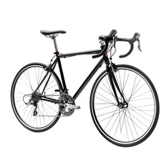 Fototapeta premium Black Road Bike on White Background