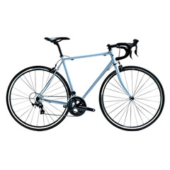 Fototapeta premium Light Blue Road Bike on White Background