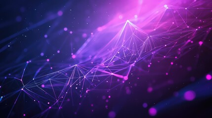 Abstract background presenting a complex grid of illuminated lines and glowing dots, symbolizing global communication, data flow, artificial intelligence, and innovative technological connections