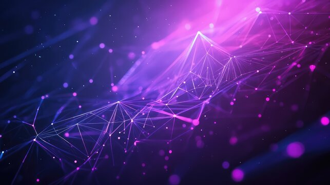 Abstract background presenting a complex grid of illuminated lines and glowing dots, symbolizing global communication, data flow, artificial intelligence, and innovative technological connections - Powered by Adobe