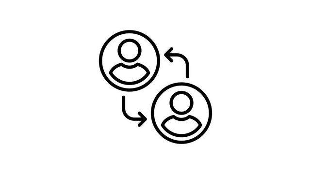 Collaboration, teamwork, connection arrow, cooperation, co-worker, support together, partnership, network, sharing, work group people and human relationships icon animation