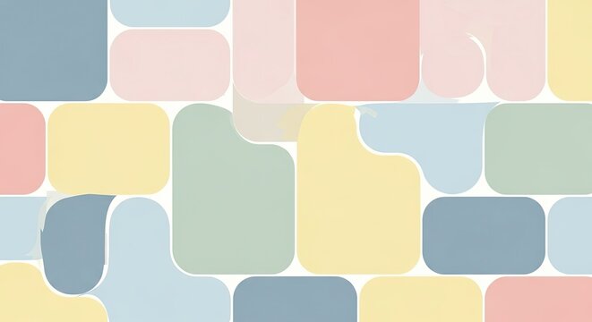 Abstract Wallpaper Background with Rounded Rectangles in Pastel Colors Modern Design Wall Art Decorative Pattern Home Decor Interior Design Presentation Template 200x200