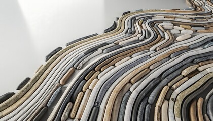 Abstract texture and metal construction pattern detail of a mosque's building roof ceiling wave tile architecture