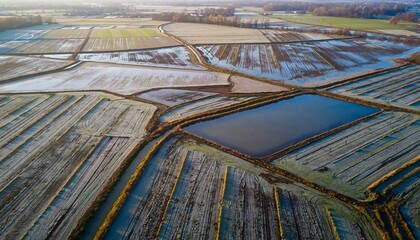 Aerial view landscape of a city and river with roads, traffic, and green nature above