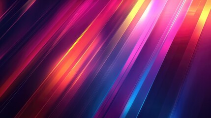 Abstract background creating a dynamic pattern with glowing diagonal light streams in vivid pink, purple, blue, orange, and yellow hues, suitable for technology, energy, or digital concepts