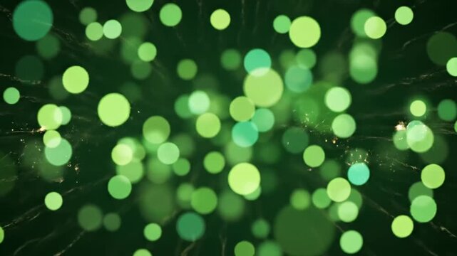 Soft Bokeh Green St. Patrick&rsquo;s Day Background With Light Trails