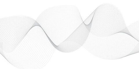 Abstract wave element for design. Digital frequency track equalizer. Stylized line art background. Vector illustration. Wave with lines created using blend tool. Curved wavy line, smooth stripe.