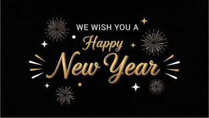 A festive greeting card for a Happy New Year celebration for the New Year 2026.