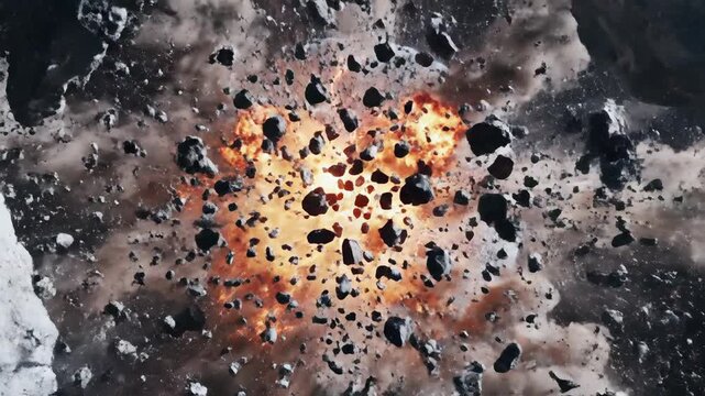 Cosmic Collision - A Spectacular Explosion in Deep Space.