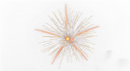 Vibrant firework explosion isolated on transparent background