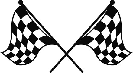 Fototapeta premium two crossed checkered flags vector racing flag sports finish line flag eps vector 