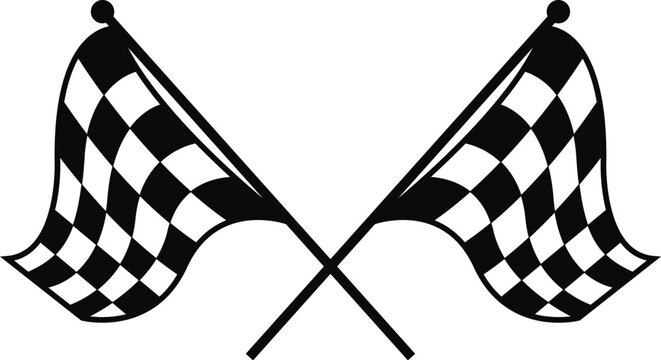 two crossed checkered flags vector racing flag sports finish line flag eps vector
