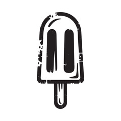 A simple black and white illustration of a popsicle on a white background