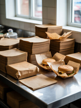 Fast food pack agingpre parati on kitchen