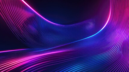 Abstract network of luminous blue and pink lines creating a smooth, fluid wave pattern, symbolizing technology, data visualization, sound waves, or futuristic energy on a dark background