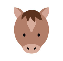 馬の顔のシンプルなアイコンのイラスト