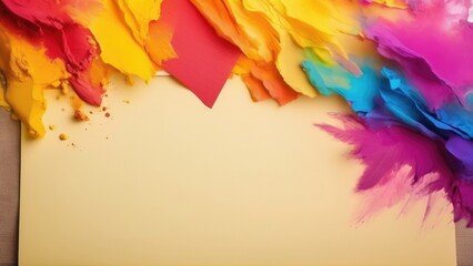 Postcard of the color festival, free space for text