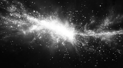 Obraz premium Cosmic energy creates a brilliant explosion of glowing particles and swirling dust. Forming an expanding nebula across the dark expanse of the universe. Symbolizing creation and infinite possibilities