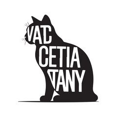 PrintMinimalist Vector Cat Illustration with Modern Lettering Overlay © sketch lab