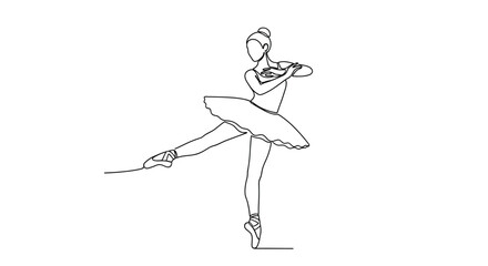 Graceful ballerina in motion isolated on white background, Vector © Dhalu