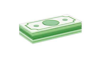 Fototapeta premium Stack of Green Money Bills Isolated on White Background