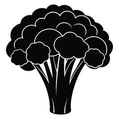 Broccoli black silhouette vector illustration
