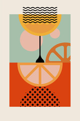 Retro Geometric Cocktail and Drink Vector Illustration Collection