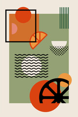 Retro Geometric Cocktail and Drink Vector Illustration Collection