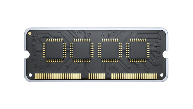 RAM Memory Module Isolated on White Background